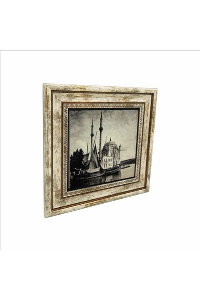Sadrazam Fotografie Moscheea Ortaköy, pictură pe piatră naturală imprimată din anii 1920 25x25 Krt-37