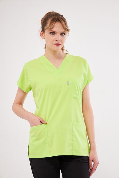 Class Üniforma Neon Green Lycra Single Top Scrubs - Tricou pentru asistentă și doctor