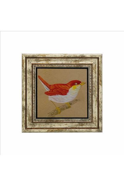 Sadrazam Bird Printed Natural Stone Painting 25X25 Krg-157