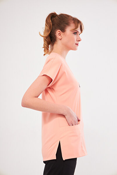 Class Üniforma Tek Üst Kavun Likralı Hemşire Ve Doktor Forması Üstü Scrubs