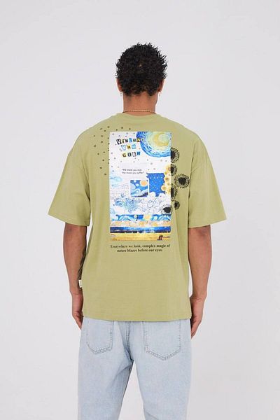 Saw Urbanity Vincent Van Gogh "Complex Enchantment of Nature" Theme - Embroidery Oversize T-Shirt