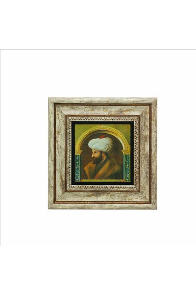 Sadrazam Fatih Sultan Mehmet Printed Natural Stone Painting 20X20 Krt-89