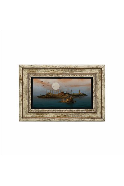 Sadrazam Pictură din piatră naturală imprimată orizontul Istanbul 20x30 Drt-1