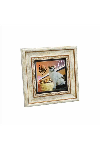 Sadrazam Istanbul Cat Printed Natural Stone Painting 20X20 Krt-64