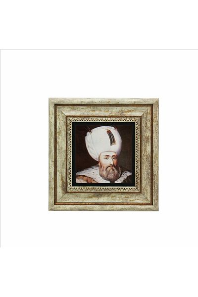 Sadrazam Kanuni Sultan Suleiman Printed Natural Stone Painting 20X20 Krt-92