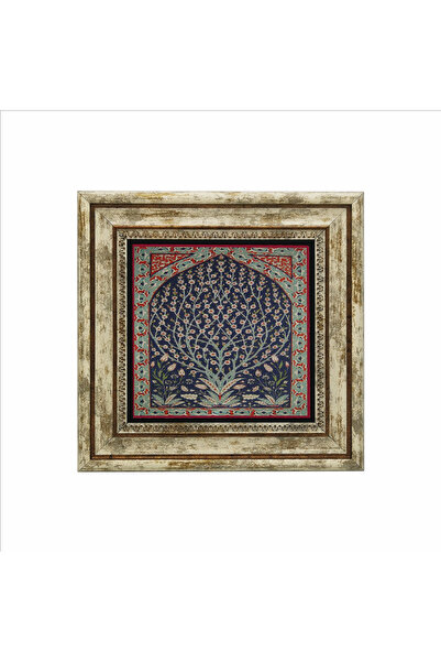 Sadrazam Pictură cu piatră imprimată cu model de faianță İznik 25x25 Kd-107
