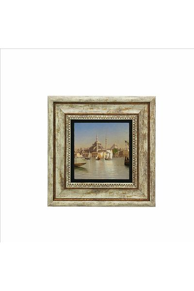 Sadrazam Eminönü New Mosque Pictură cu piatră naturală imprimată 20x20 Krt-43