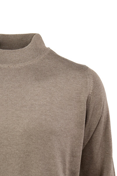 Oppland Мъжки сезонен вълнен плетен класически пуловер с висока яка и стегнат плетен спокоен крой, пълен