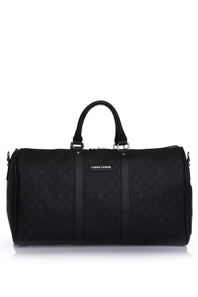 Pierre Cardin 04Pcs 001207   - Printed Black Hand Luggage Suitcase Sports Vacation Bag