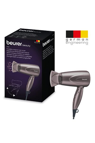Beurer HC 17 مجفف شعر أرجواني مدمج قابل للطي بقدرة 1300 واط