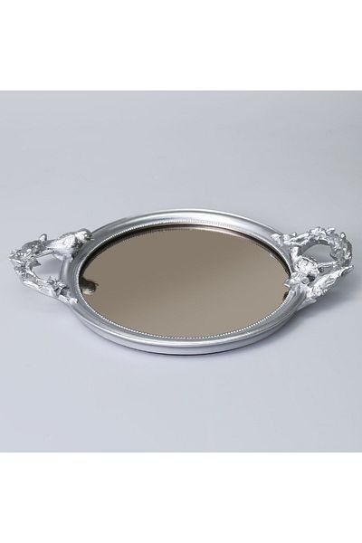 Selim Velina Mirrored Tray Silver