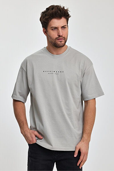 COMBİNE MİCHAİL Reprimande Erkek Oversize Fit Kalın Kumaşlı Bisiklet Yaka T-shirt