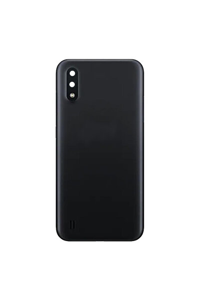 Samsung Teknonet Samsung Galaxy A01 Uyumlu Kamera Camlı Batarya Kapağı - Siyah