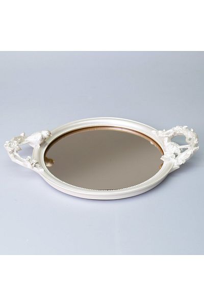 Selim Velina Mirrored Tray Pearl