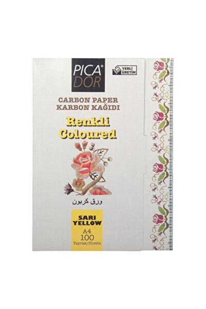 Picador CARBON PAPER YELLOW 200C A4 100 PCS SET FOR COPY
