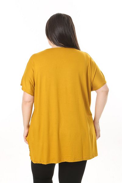 xlargebutik Yellow Floral Printed Large Size Clothing Buluz