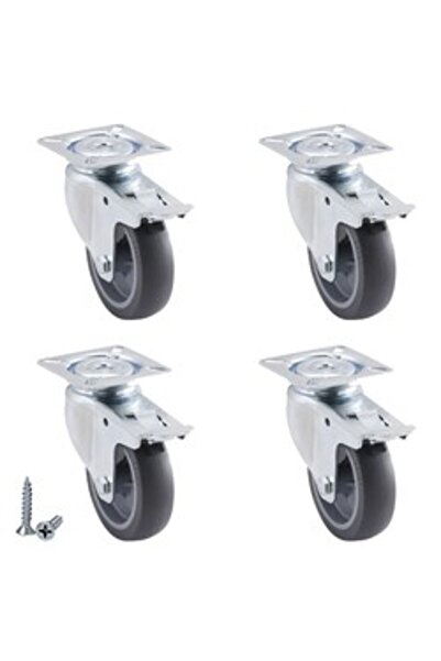 Kama Sehpa Tekerleği Mobilya 4'lü Frenli Masa Tekeri - 50 mm Çap