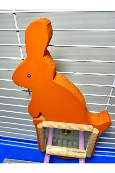 Ciko Kafes Rabbit Figured Mirrored Bell Bird Perch