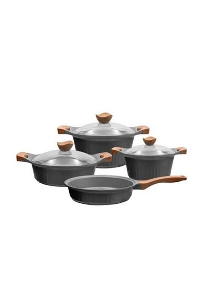 Aryıldız Granite Cookware Set 7 Pieces Lincoln Matte Black