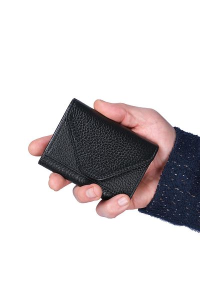 Bagacar Μαύρο Unisex Πολυμάτινο Γνήσιο Δερμάτινο Πορτοφόλι Μικρής Κάρτας