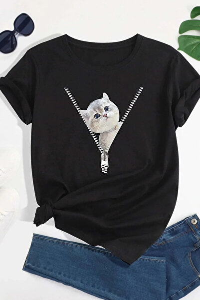 Machetta Детска огромна тениска с цип и котка