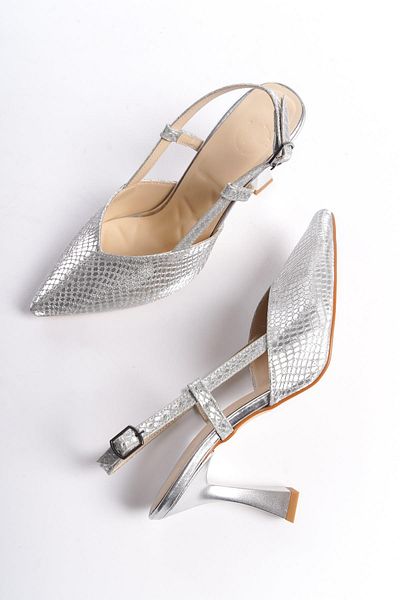 Modabuymus Pantofi de seara cu toc inalt ParPar Glitter argintiu