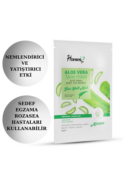 Homm Bitkisel Homm Life Aloe Vera Paper Face Mask (Soothing and Repairing)