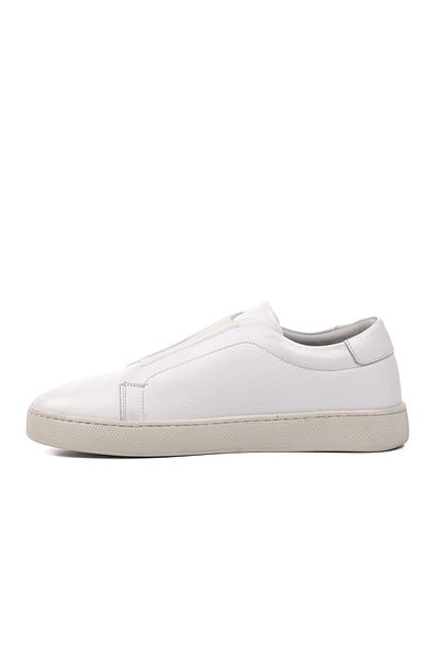 AYAKMOD 274063   Λευκά ανδρικά παπούτσια casual από γνήσιο δέρμα