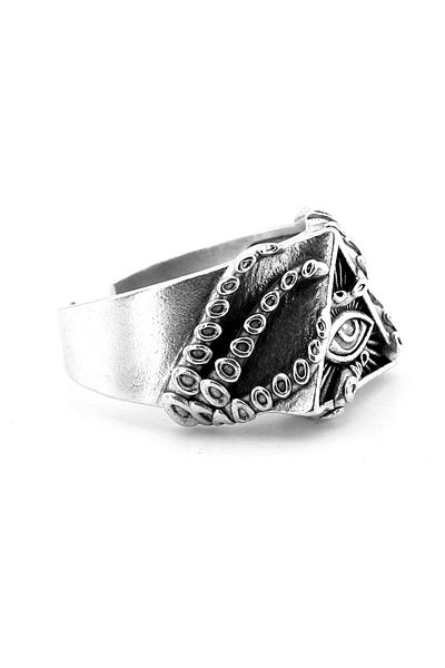 Solfera All Seeing Eye Pyramid Illuminati Brass Adjustable Men's Ring Rg066