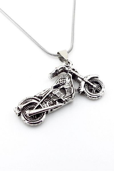 Solfera Harley Davidson Motorcycle Chopper 316L Stainless Steel Men's Necklace Q0818