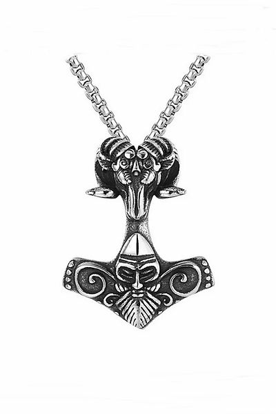 Solfera Viking Odin Aries Scandinavian Mjolnir Nordic Steel Men's Necklace Q0825
