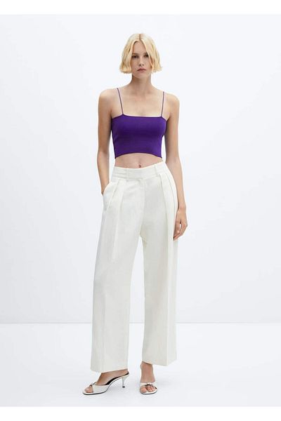 MANGO Woman Tricotaj cropped bluza