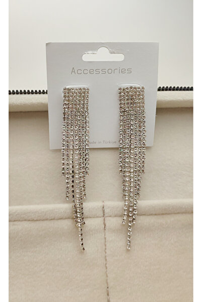 JewAksesuar Hanging Zircon Stone Evening Dress Earrings