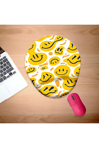 UcuruStore Οβάλ Ποντικομαξιλαράκι με Σχέδιο Εμοτζι Χαμογελαστό Παραλληλόγραμμ...