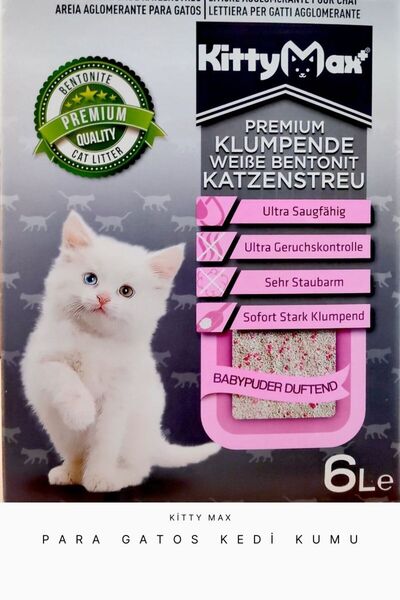 Kum Kittymax Bebek Pudrası Kokulu Bentonit Kedi Kumu 6 Lt