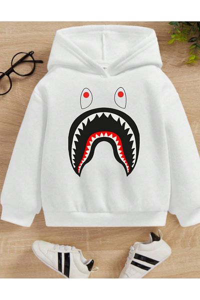 AEMİ Hanorac cu glugă cu imprimeu Bape Shark pentru copii - Pulover cu glugă Bape pentru copii