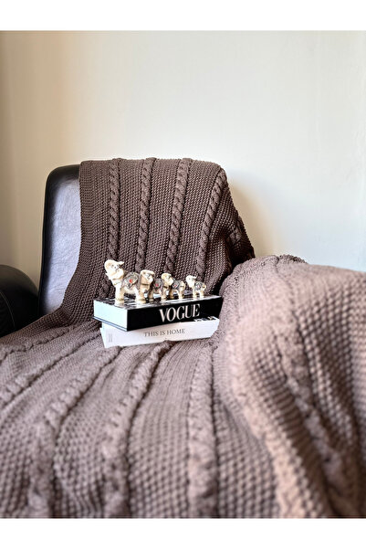 Sheilar Космат плетен телевизионен одеяло за диван