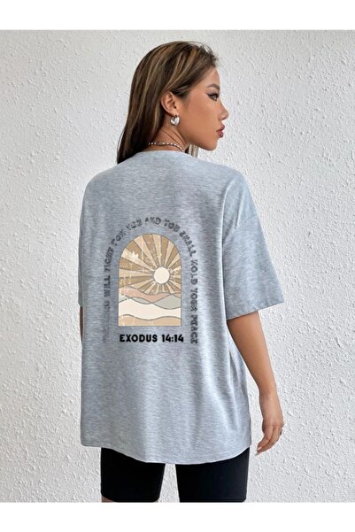 over head oh Ženske sive Exodus Štampano velike veličine T-shirt