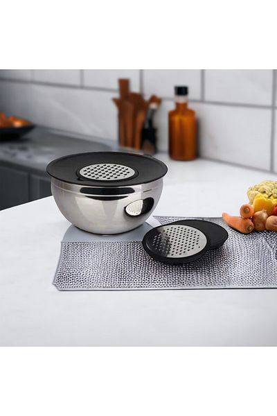 Akkoyunlu home Akkoyunlu Hoem Stainless Steel Mixing & Storage Bowl Set with Grater