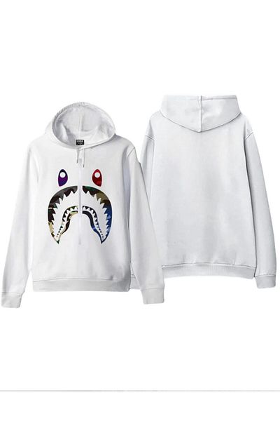 AEMİ Hanorac oversize cu glugă cu imprimeu Bape Shark unisex