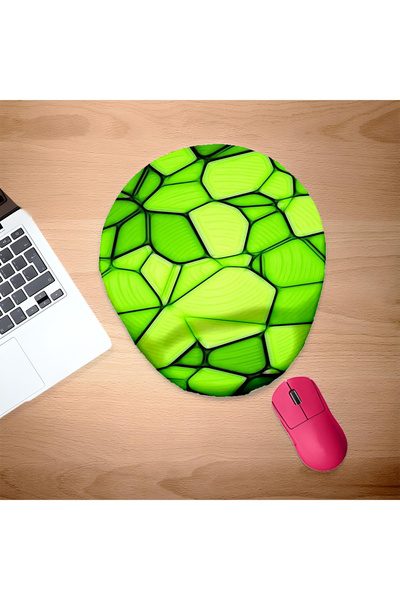 UcuruStore Πράσινο Οβάλ Μαξιλαράκι Ποντικιού με Στήριγμα Καρπού από Φύλλο Μικ...