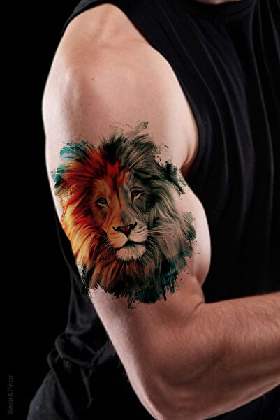 BP Tattoo 3 Boyutlu Aslan Unisex Geçici Dövme Lion Tattoo