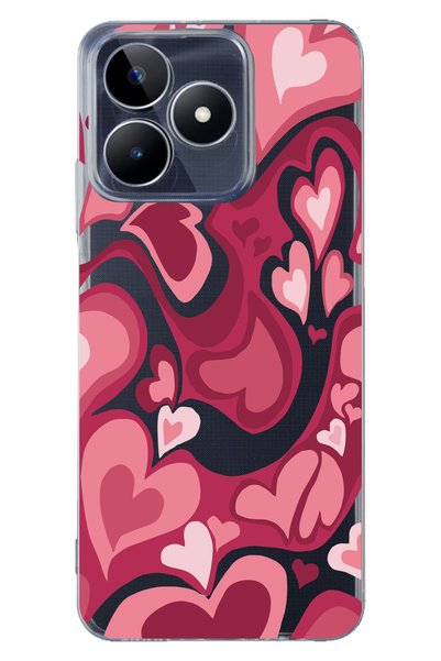 Magic Ring Realme C53 Compatible Heart Pattern Transparent Phone Case