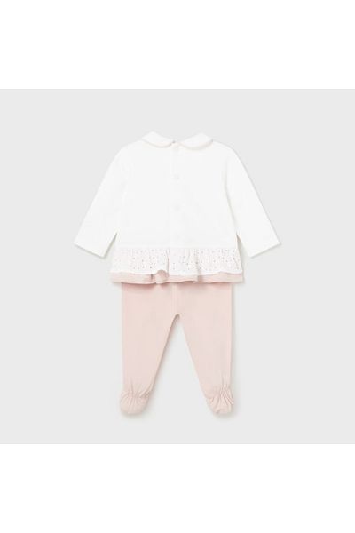 MAYORAL Girl Newborn Floral Detailed Jumpsuit Set Cream L24Y1530