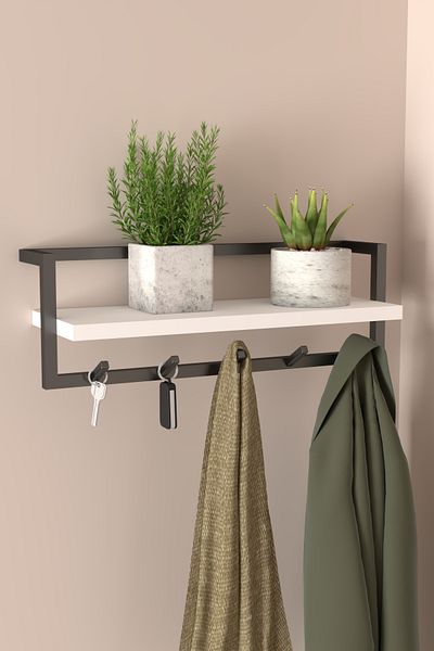 AJU Modern Coat Rack Wall Hanger - Hall Hallway Kitchen Bathroom Towel Clothes Key Hanger