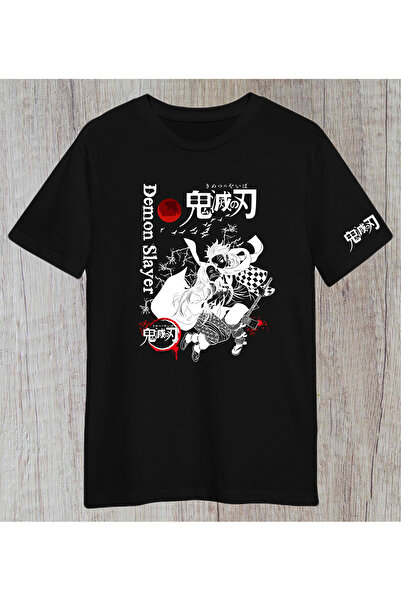 donamod تي شيرت مطبوع عليه فيلم الرسوم المتحركة Overize Demon Slayer بأكمام ع...