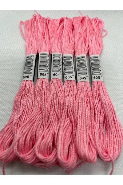 ALMİŞ 6 Pieces Single Color Etamine Cross Stitch Bracelet Brazilian Embroidery Thread 3-602