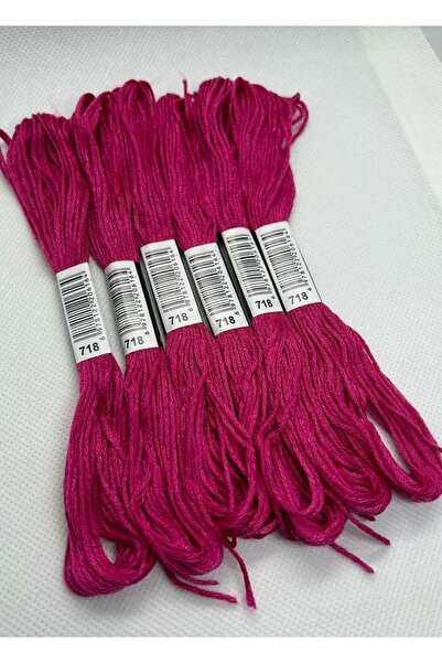 ALMİŞ 6 Pieces Single Color Etamine Cross Stitch Bracelet Brazilian Embroidery Thread 4-758