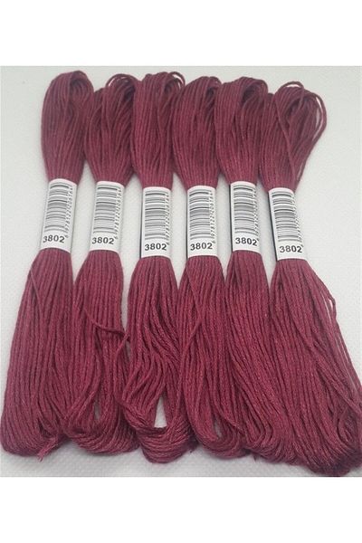 ALMİŞ 6 Pieces Single Color Etamine Cross Stitch Bracelet Brazilian Embroidery Thread 9-3817