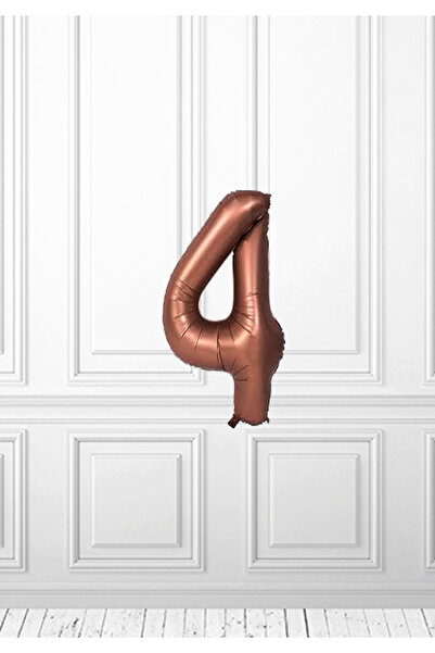LOTUS PARTY Brown Numeral Foil Balloon - Retro Numeral Foil Balloon 4 Numeral...